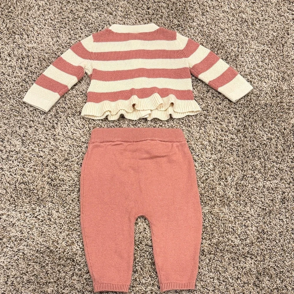 Carter's Striped Cardigan Set- 6 Month
